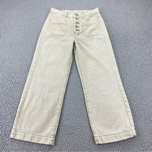 American Eagle Women Wide Leg Crop Exposed Button Fly Jeans  |  Size:  2 Regular
